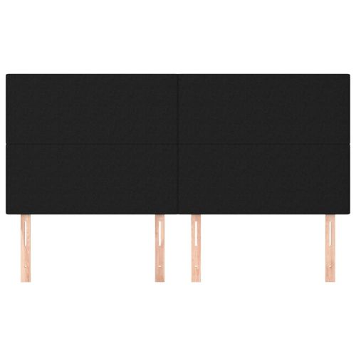 Табла за легло, черна, 200x5x118/128 см, плат