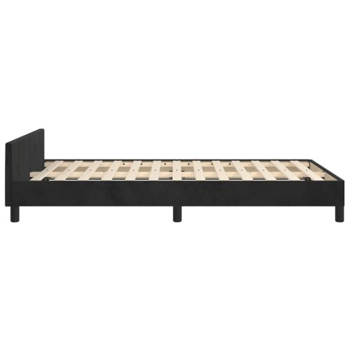 Рамка за легло без матрак, черна, 120x200 см, кадифе