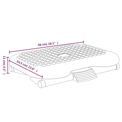 Поставка за крака, черна, 46x34,5x11 см