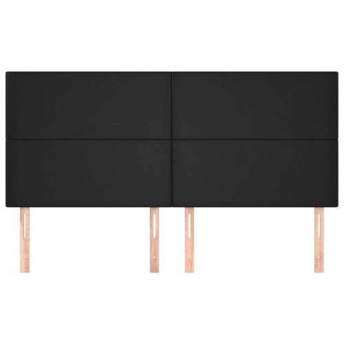 Табла за легло, черна, 160x5x118/128 см, изкуствена кожа