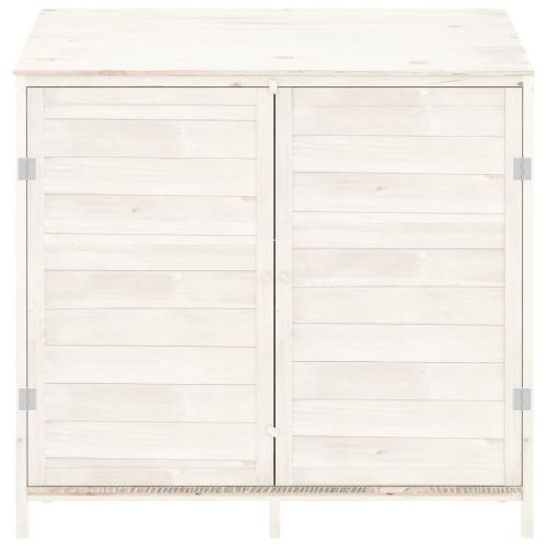 Градинска барака, бяла, 102x52x112 см, чамово дърво масив