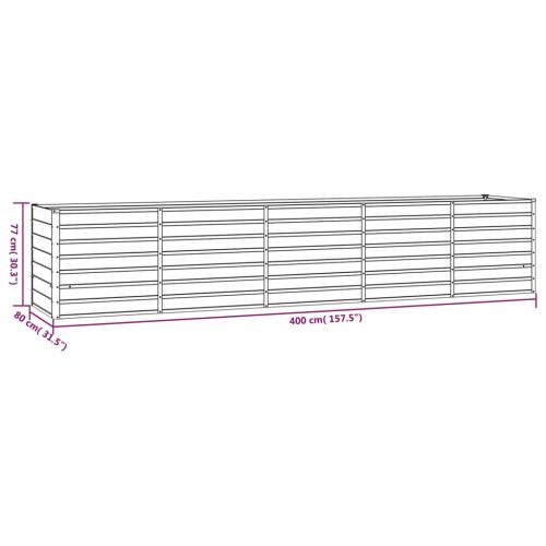 Градинска повдигната леха ръждив 400x80x77 см кортенова стомана