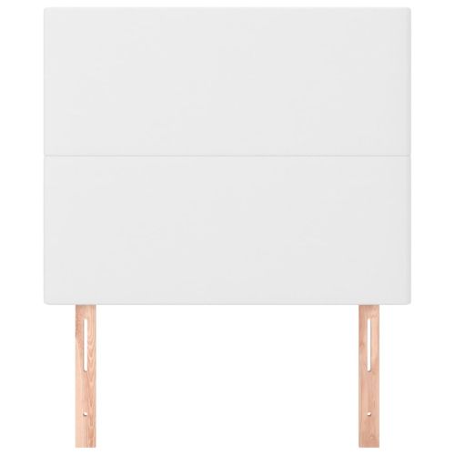 Табла за легло, бяла, 80x5x118/128 см, изкуствена кожа