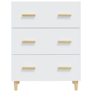 Сайдборд, бял, 70x34x90 см, инженерно дърво