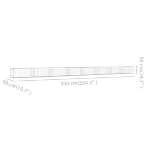 Габионна стена с капаци, поцинкована стомана, 900x50x50 см