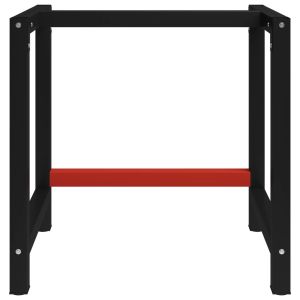 Рамка за работна маса, метал, 80x57x79 см, черно и червено
