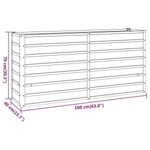 Градинска повдигната леха ръждив 160x40x77 см кортенова стомана