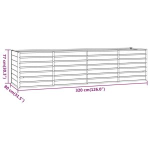 Градинска повдигната леха ръждив 320x80x77 см кортенова стомана