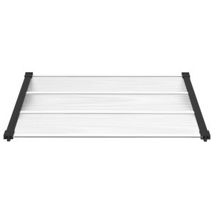 Навес за врата, черно и прозрачно, 122x90 см, поликарбонат