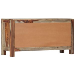 Сайдборд, сив, 100x30x50 см, акациево дърво масив