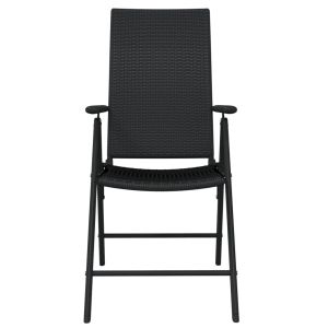 Градински трапезен комплект, 7 части, черен