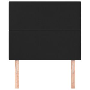 Табла за легло, черна, 80x5x118/128 см, изкуствена кожа