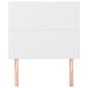 Табла за легло, бяла, 90x5x118/128 см, изкуствена кожа