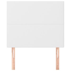 Табла за легло, бяла, 100x5x118/128 см, изкуствена кожа