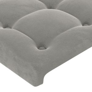 Рамка за легло без матрак, светлосива, 100x200 см, кадифе