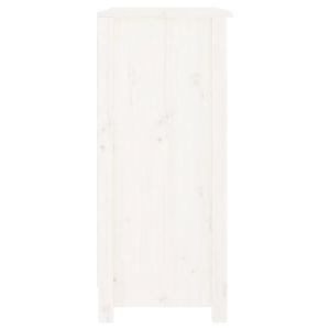 Сайдборд, бял, 70x35x80 см, бор масив