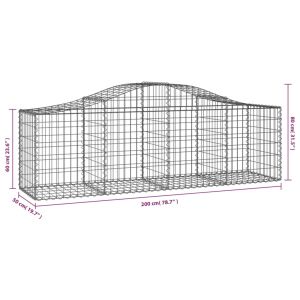 Габионни кошници арка 50 бр 200x50x60/80 см поцинковано желязо