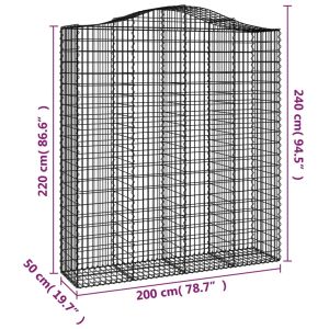 Габионни кошници арка 8 бр 200x50x220/240 см поцинковано желязо
