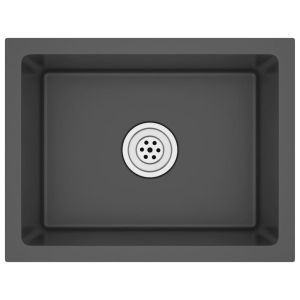 Ръчно изработена кухненска мивка, черна, неръждаема стомана
