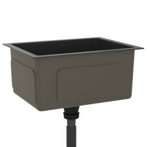 Ръчно изработена кухненска мивка, черна, неръждаема стомана