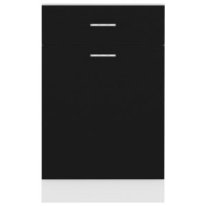 Шкаф с чекмеджета "Lyon", черен, 50x46x81,5 см, инженерно дърво