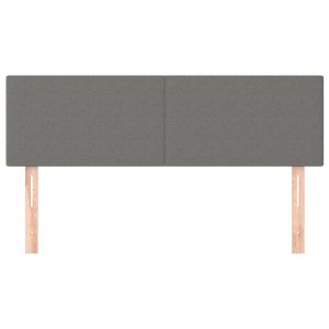 Горни табли за легло, 2 бр, тъмносиви, 72x5x78/88 см, плат