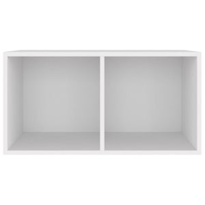Шкаф за винилови плочи, бял, 71x34x36 см, инженерно дърво