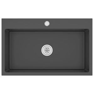 Ръчно изработена кухненска мивка, черна, неръждаема стомана