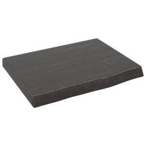 Стенен рафт тъмнокафяв 40x30x(2-4) см обработен масивен дъб