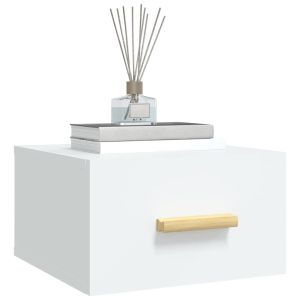 Нощно шкафче за стенен монтаж, бяло, 35x35x20 см