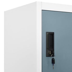 Заключващ се шкаф светлосиво и тъмносиво 90x45x180 см стомана