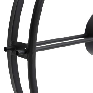 Стенен часовник, черен, 52 см, желязо