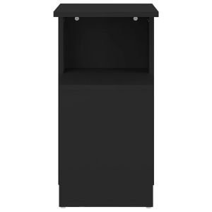 Странична маса, черна, 36x30x56 см, инженерно дърво