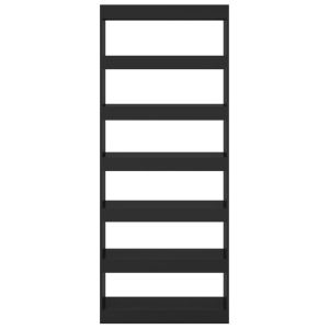 Шкаф/разделител за стая, черен, 80x30x198 см, инженерно дърво