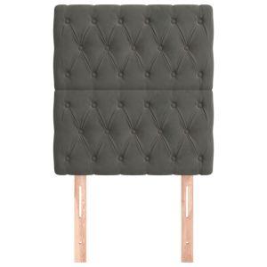 Табла за легло, тъмносива, 80x7x118/128 см, кадифе