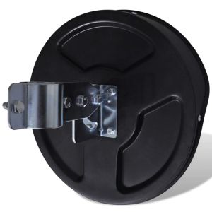 Изпъкнало пътно огледало, PC пластмаса, черно, 30 см, улично