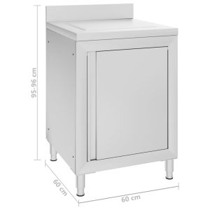 Търговски кухненски шкаф с отцедник, неръждаема стомана