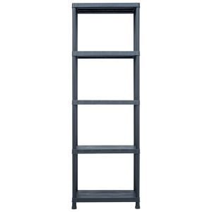 Стелажи за съхранение 2 бр черни 125 кг 60x30x180 см пластмаса