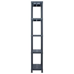 Стелажи за съхранение 2 бр черни 125 кг 60x30x180 см пластмаса