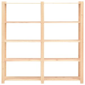 5-етажни стелажи, 5 бр, 170x38x170 см, бор масив, 500 кг