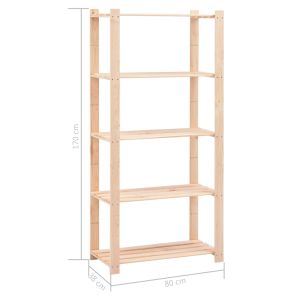 5-етажни стелажи, 2 бр, 80x38x170 см, бор масив, 250 кг