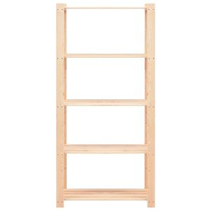 5-етажни стелажи, 5 бр, 80x38x170 см, бор масив, 250 кг