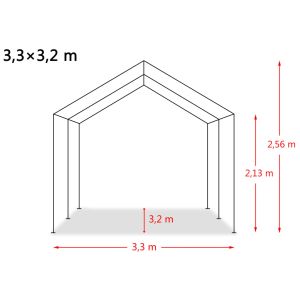 Мобилен навес за животни PVC 550 г/м² 3,3x3,2 м тъмнозелен