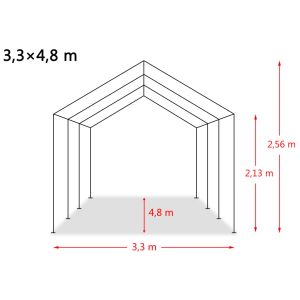 Мобилен навес за животни PVC 550 г/м² 3,3x4,8 м тъмнозелен