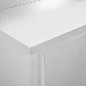 Работни маси с плъзгащи врати, 2 бр, 200x50x(95-97) см, инокс