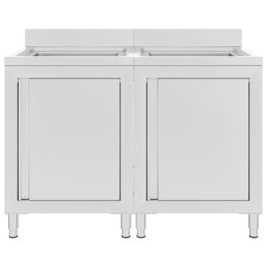 Търговски кухненски шкафове за мивки 2 бр неръждаема стомана