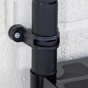 Стелаж за съхранение 4 рафта черен 122x30,5x130 см пластмаса