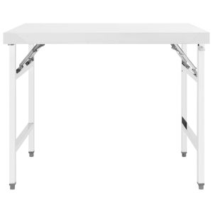 Кухненска сгъваема работна маса 100x60x80 см неръждаема стомана