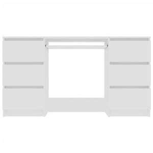 Писалище, бяло, 140x50x77 см, инженерно дърво