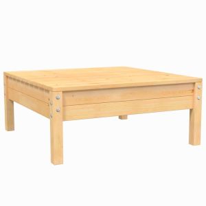 Градински лаундж комплект 3 части сиви възглавници бор масив